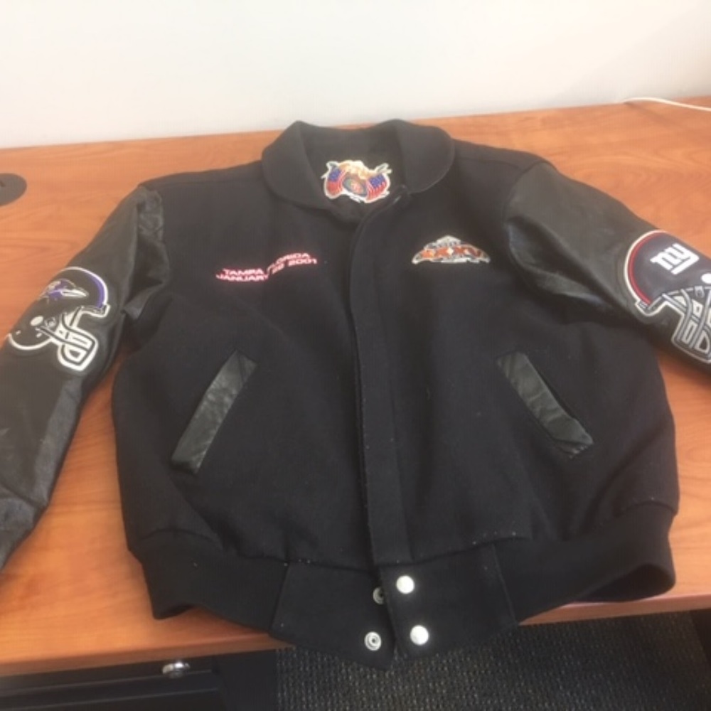 Super Bowl 35 Jeff Hamilton Leather Jacket Size